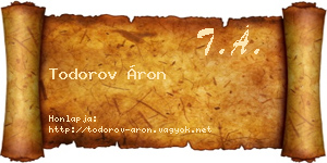 Todorov Áron névjegykártya